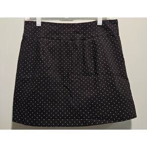 Women's Zac & Rachel Size 8 Black w/White Polka Dots Skort Skirt Shorts Stretch